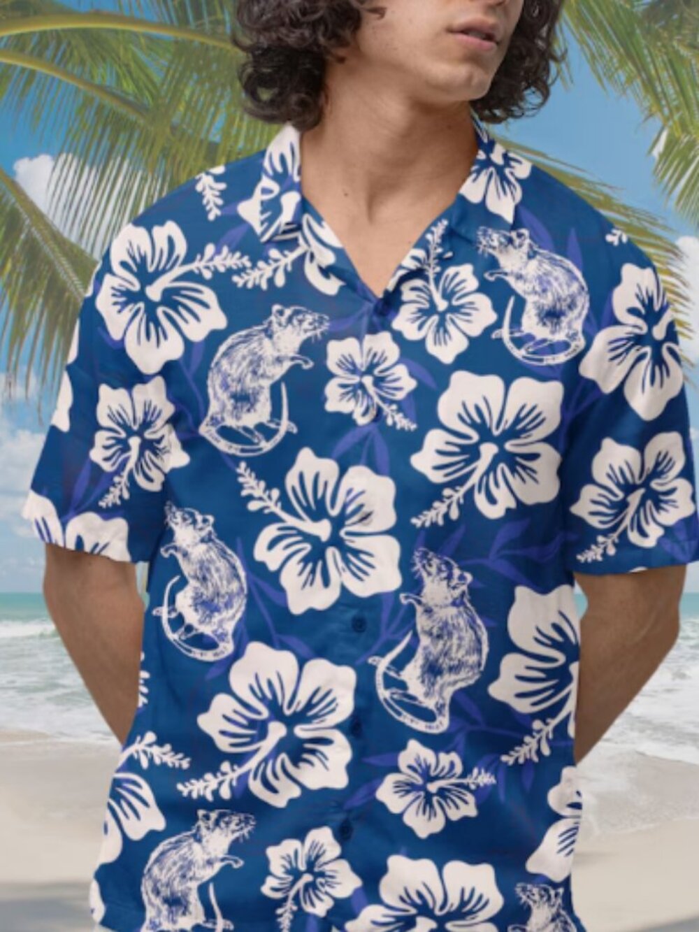 Rat Hawaiian Shirt: Short-Sleeve Button Down, Rat Lover Gift
